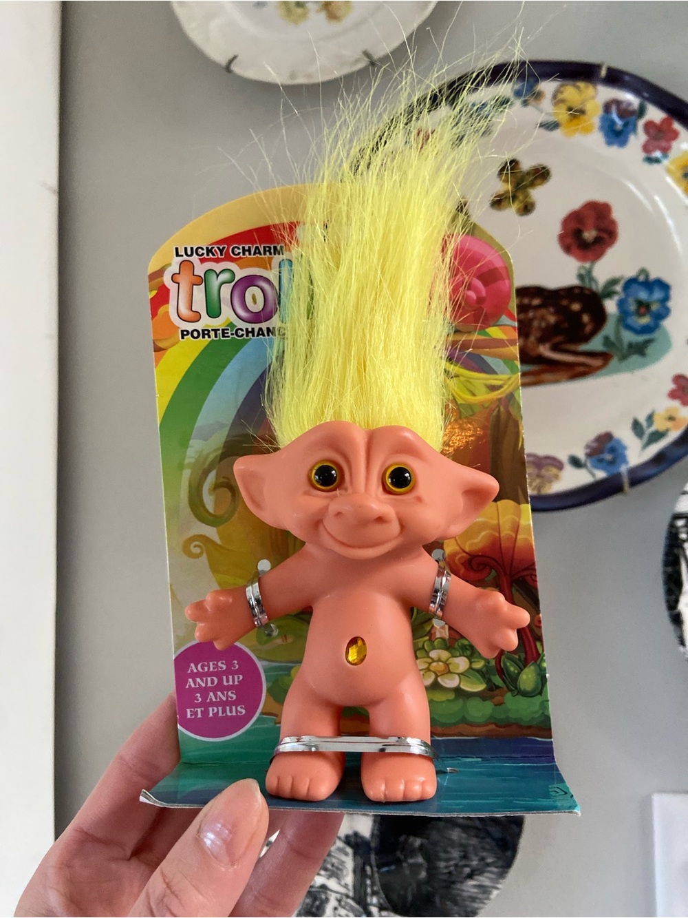 Collectable Troll Doll Neon Yellow Hair Unbranded Cute Whimsical Nostalgic 90s
